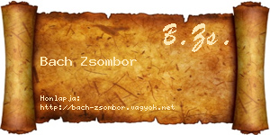 Bach Zsombor névjegykártya